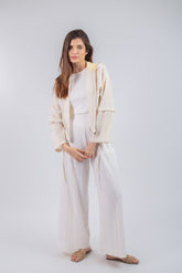 Layered Jacket - Beige with yellow