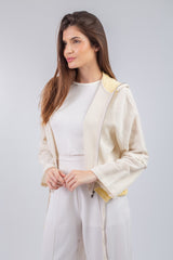 Layered Jacket - Beige with yellow