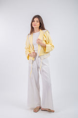 Layered Jacket - Yellow with beige