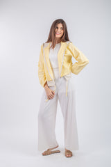 Layered Jacket - Yellow with beige