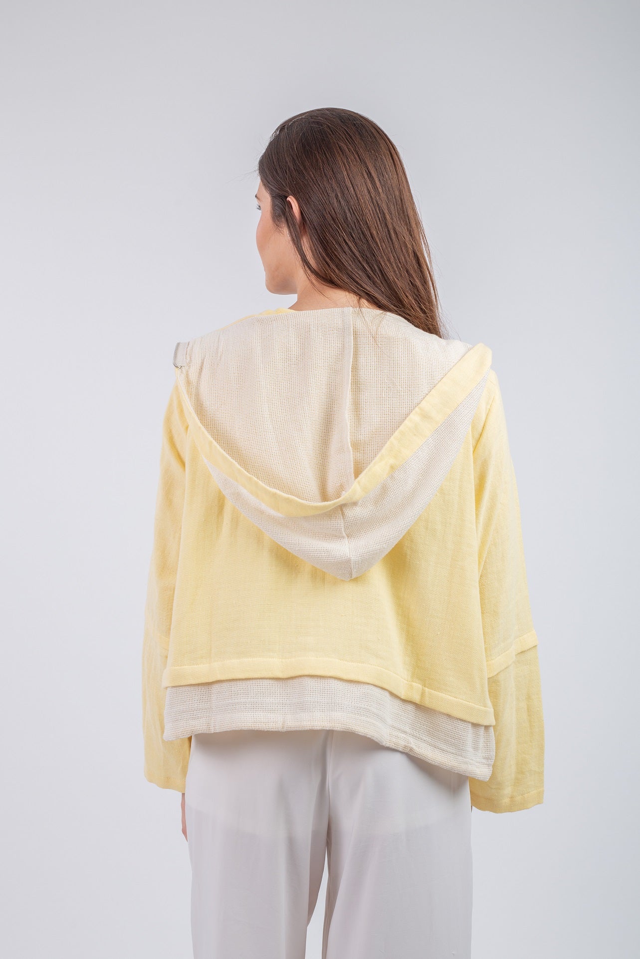 Layered Jacket - Yellow with beige