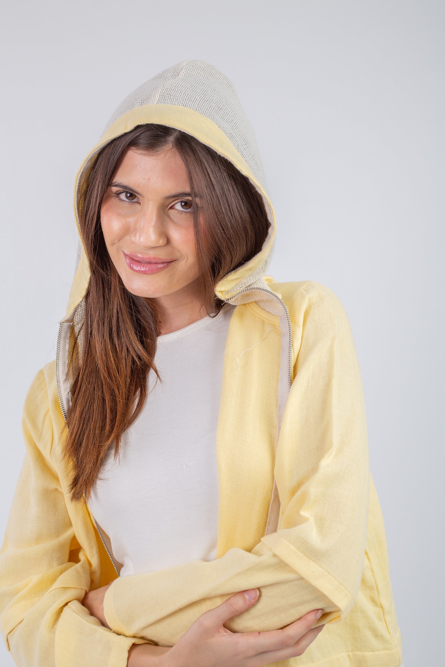 Layered Jacket - Yellow with beige