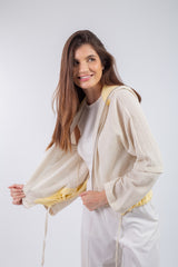 Layered Jacket - Beige with yellow