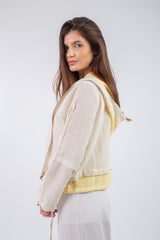 Layered Jacket - Beige with yellow
